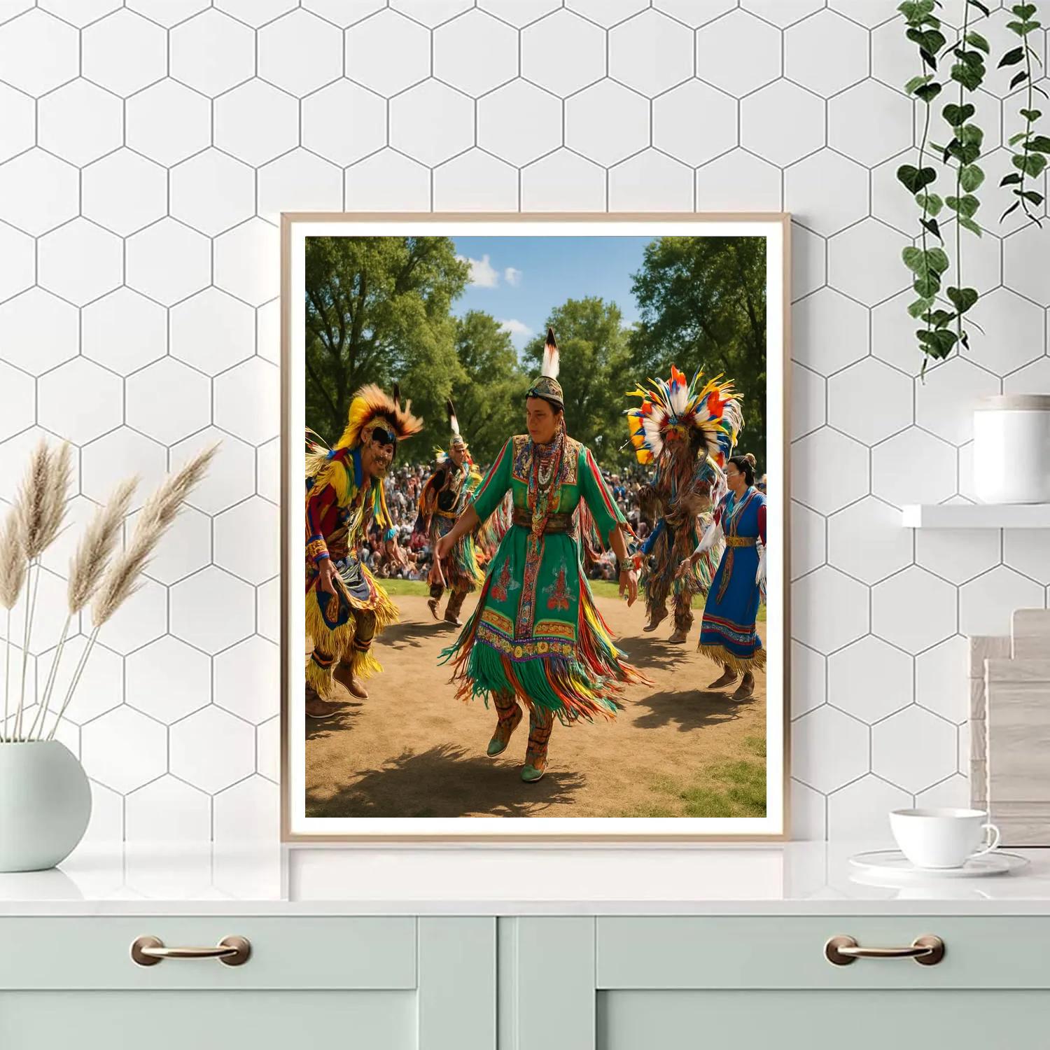 Native American Powwow Dance Circle paint by numbers
