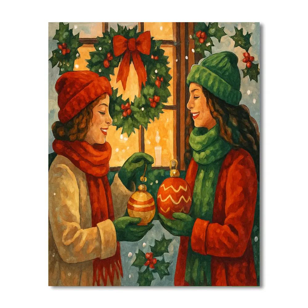 Ornamented Window Glow paint by numbers