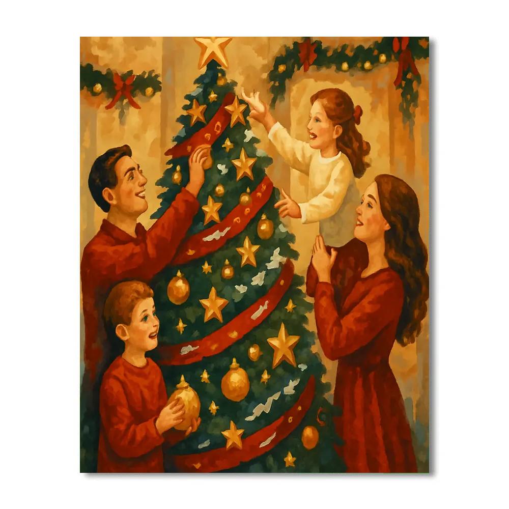 Twinkle Tree Tending Number painting