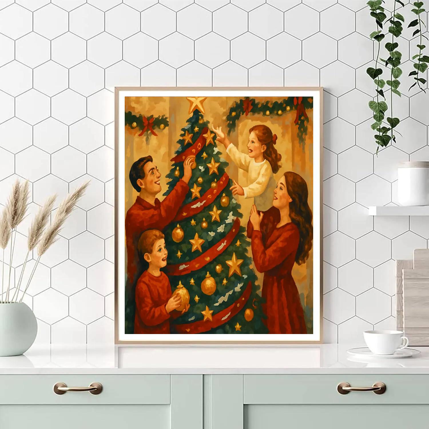 Twinkle Tree Tending Number painting