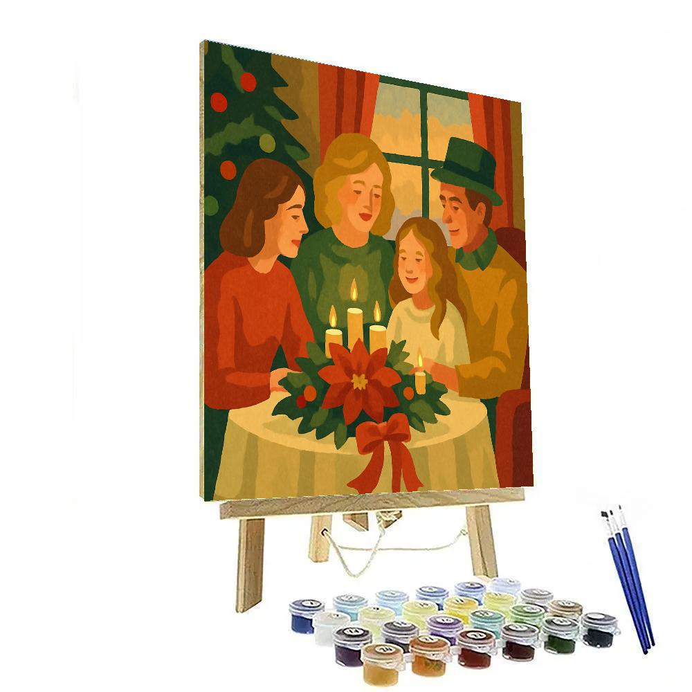 Twilight Poinsettia Parlor paint by numbers