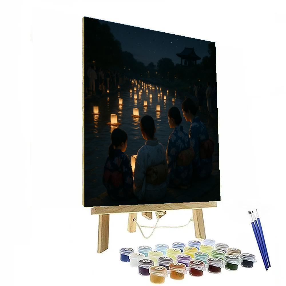 Lantern Floating Obon Night painting number kit