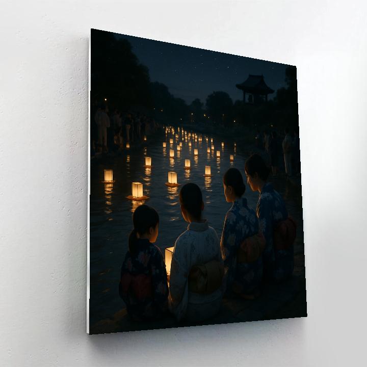 Lantern Floating Obon Night painting number kit