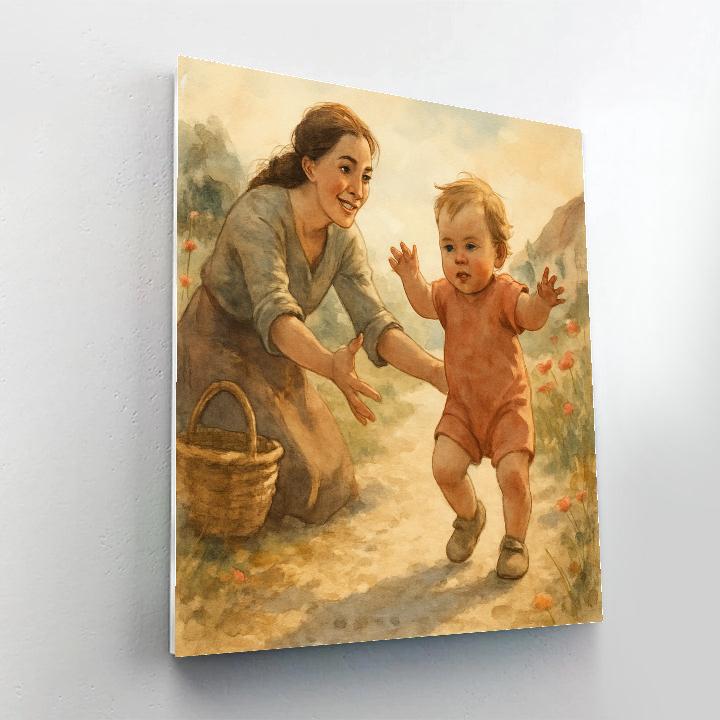 First Steps On Pebbled Path paint by color