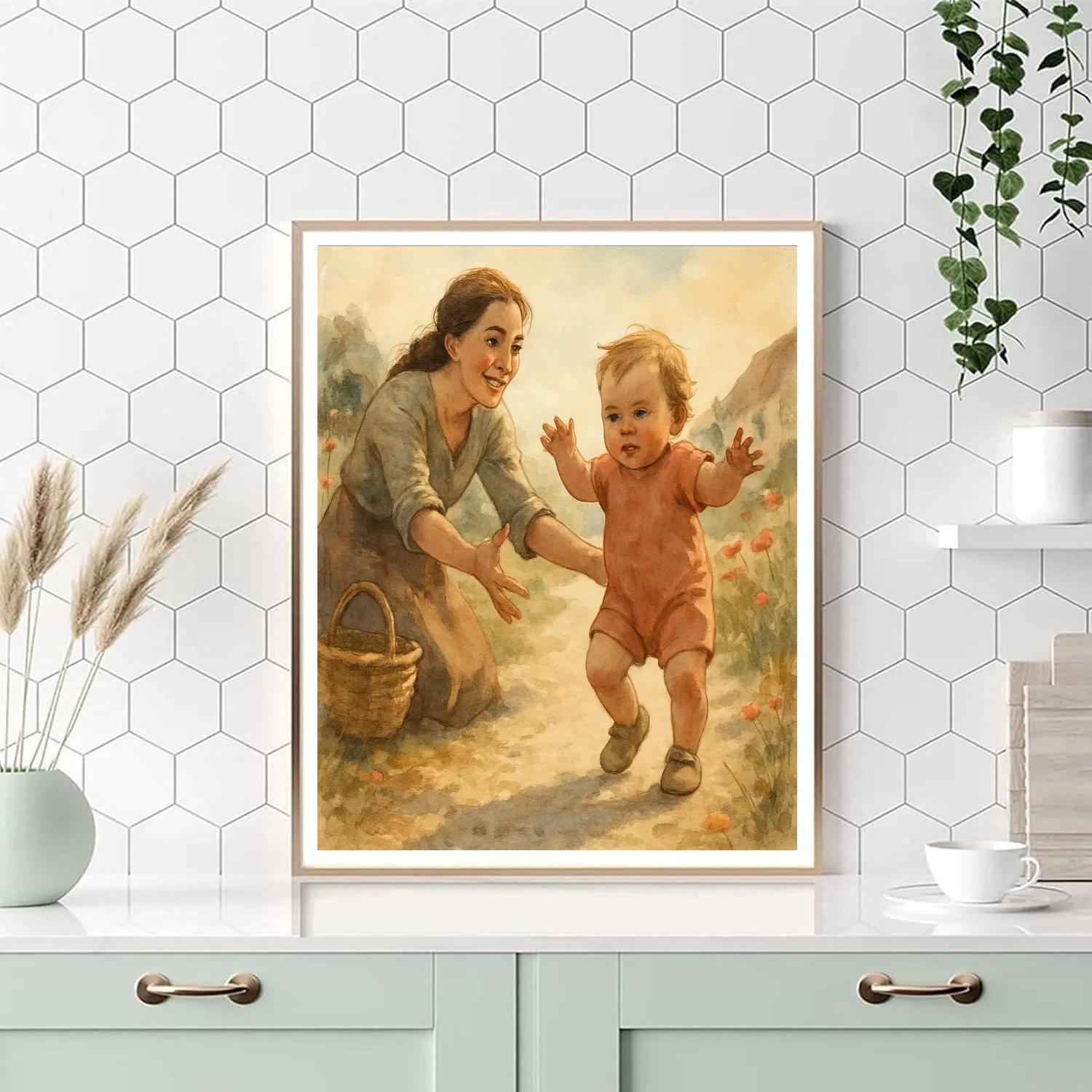 First Steps On Pebbled Path paint by color