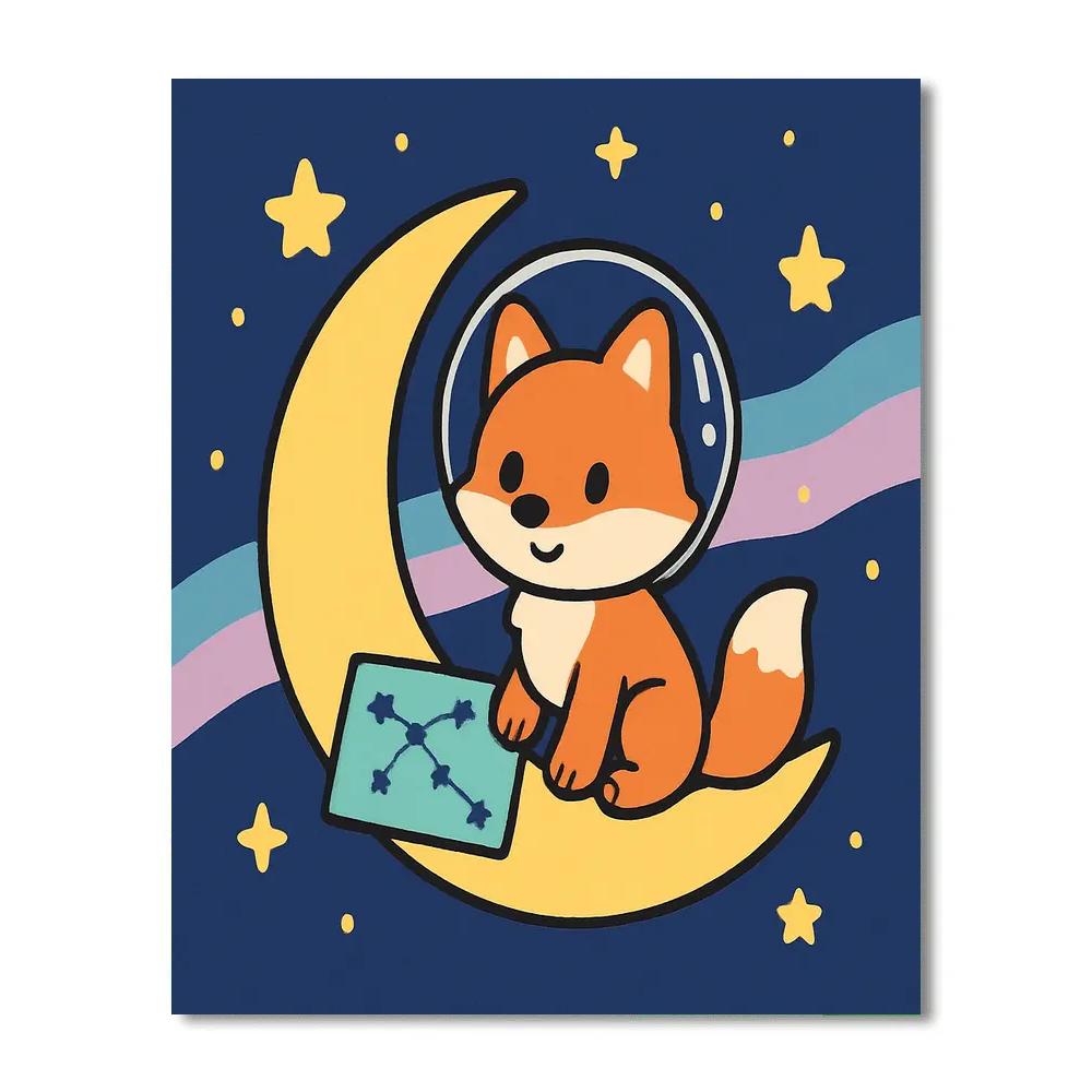 Stargazer Space Fox paint by numbers