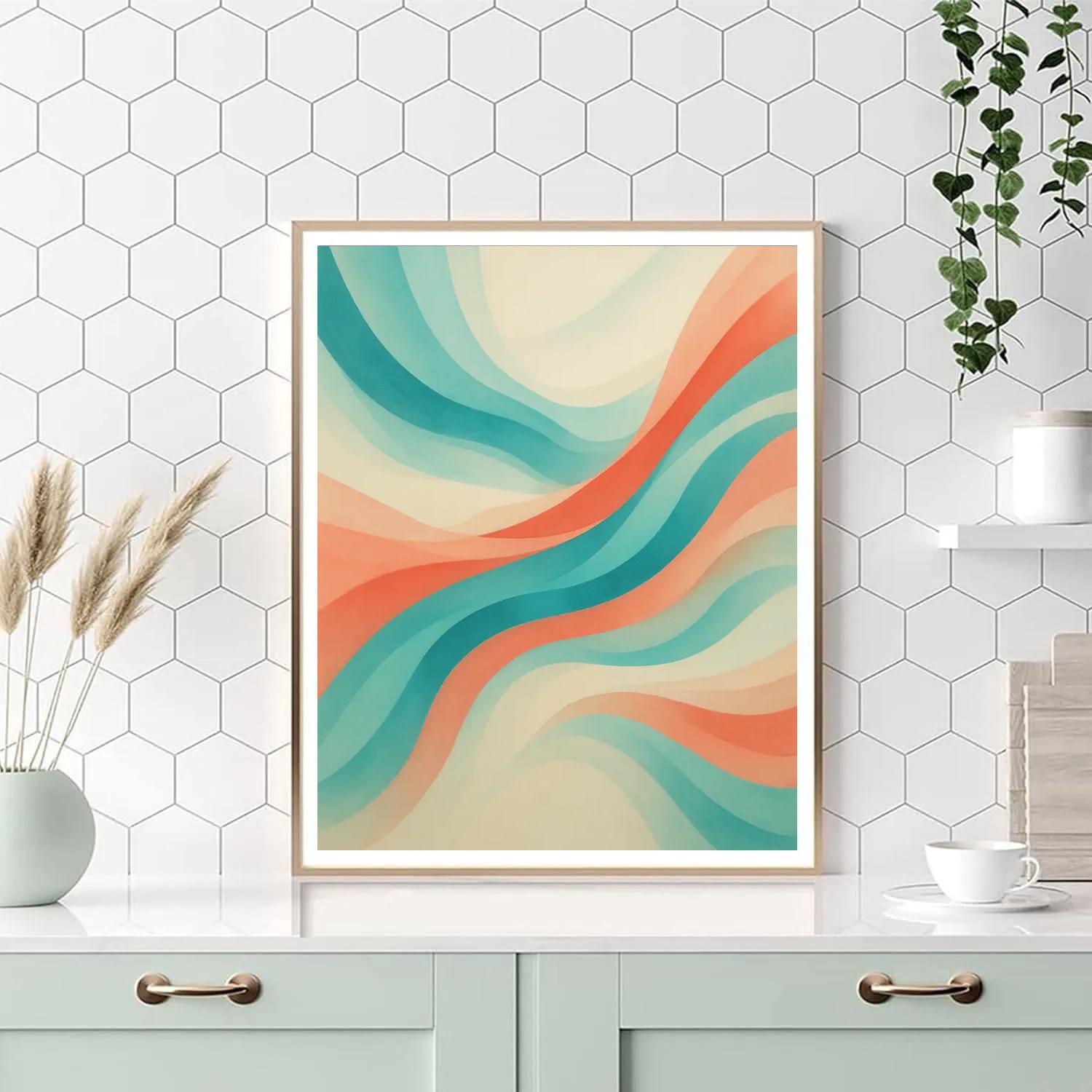 Abstract Dawn Currents paint by color