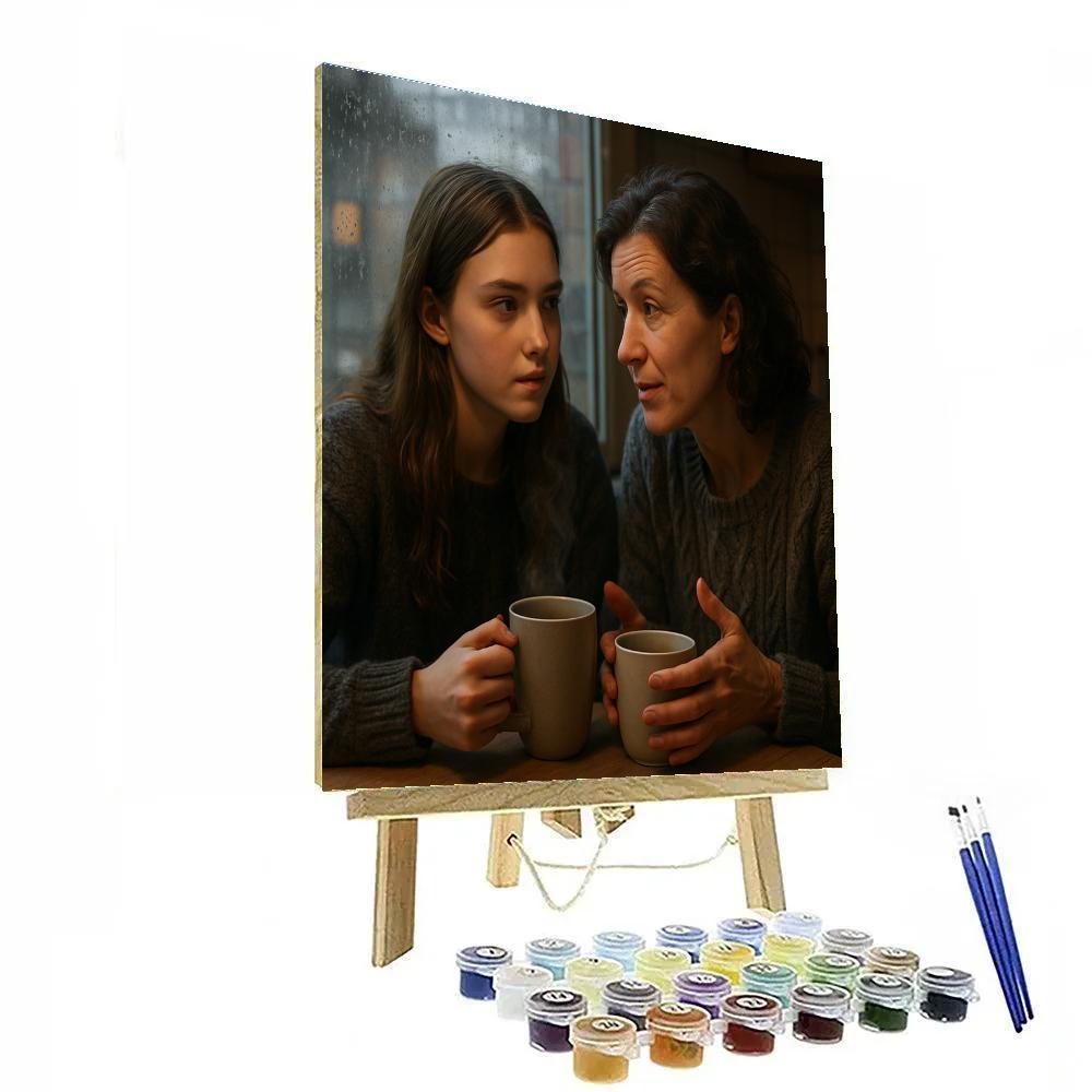 Rainy Window Tea Conversation Number painting