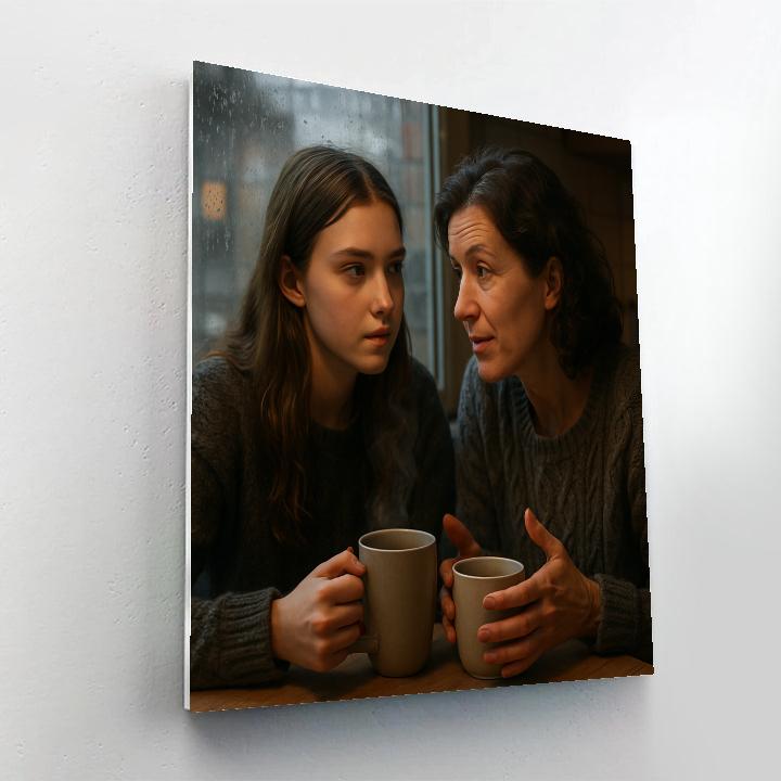 Rainy Window Tea Conversation Number painting