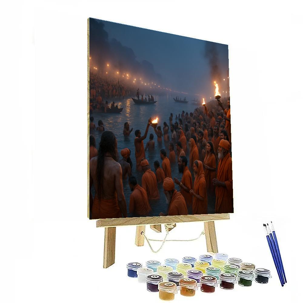 Kumbh Mela Sacred Bathing DIY paint by numbers