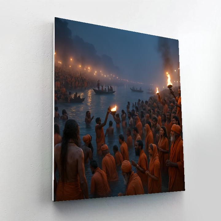Kumbh Mela Sacred Bathing DIY paint by numbers