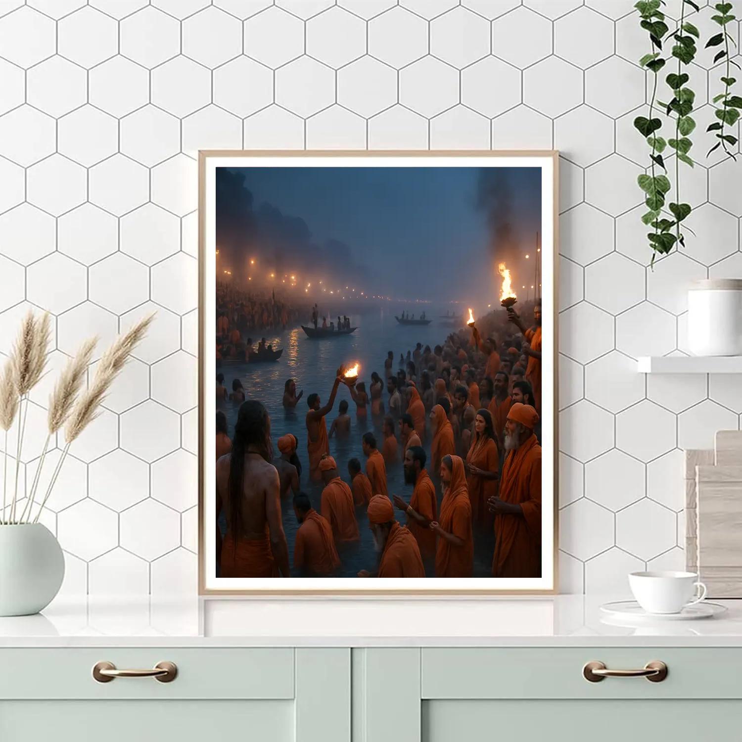 Kumbh Mela Sacred Bathing DIY paint by numbers