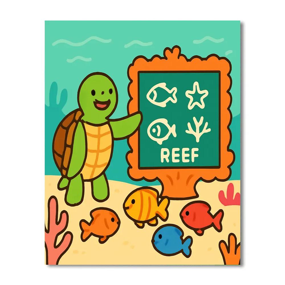 Coral Reef Classroom Number painting