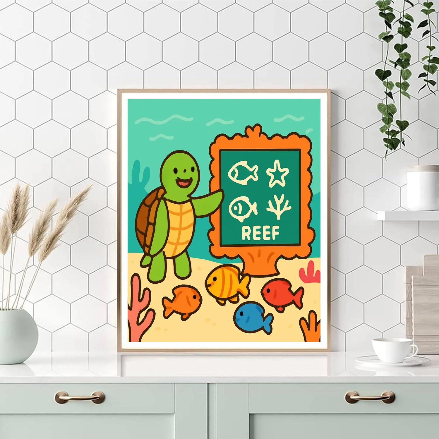 Coral Reef Classroom Number painting