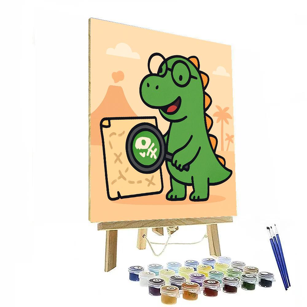 Time Traveling Dino Detective Number painting