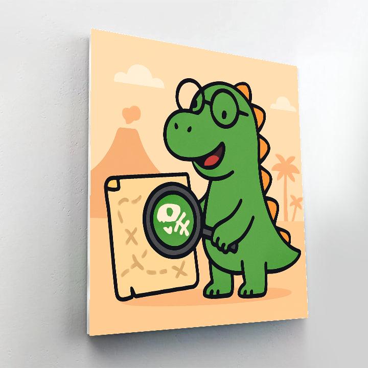 Time Traveling Dino Detective Number painting