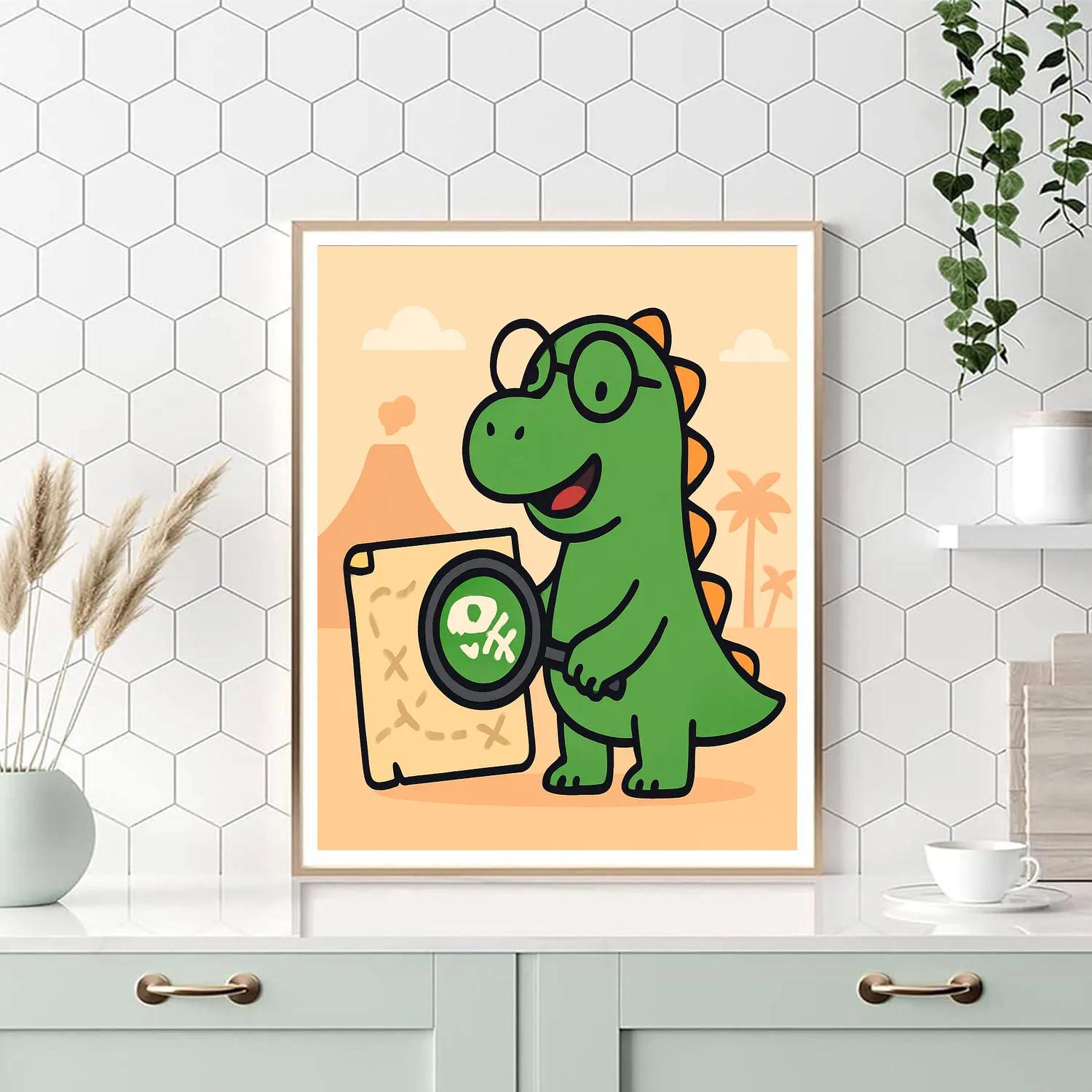 Time Traveling Dino Detective Number painting