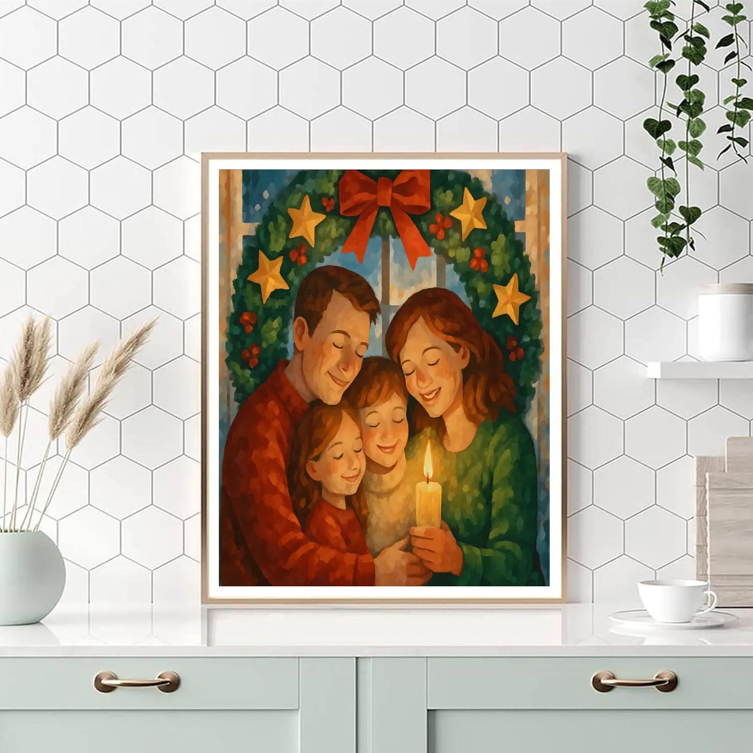 Wreath-Wrapped Wishes Painting by numbers kit