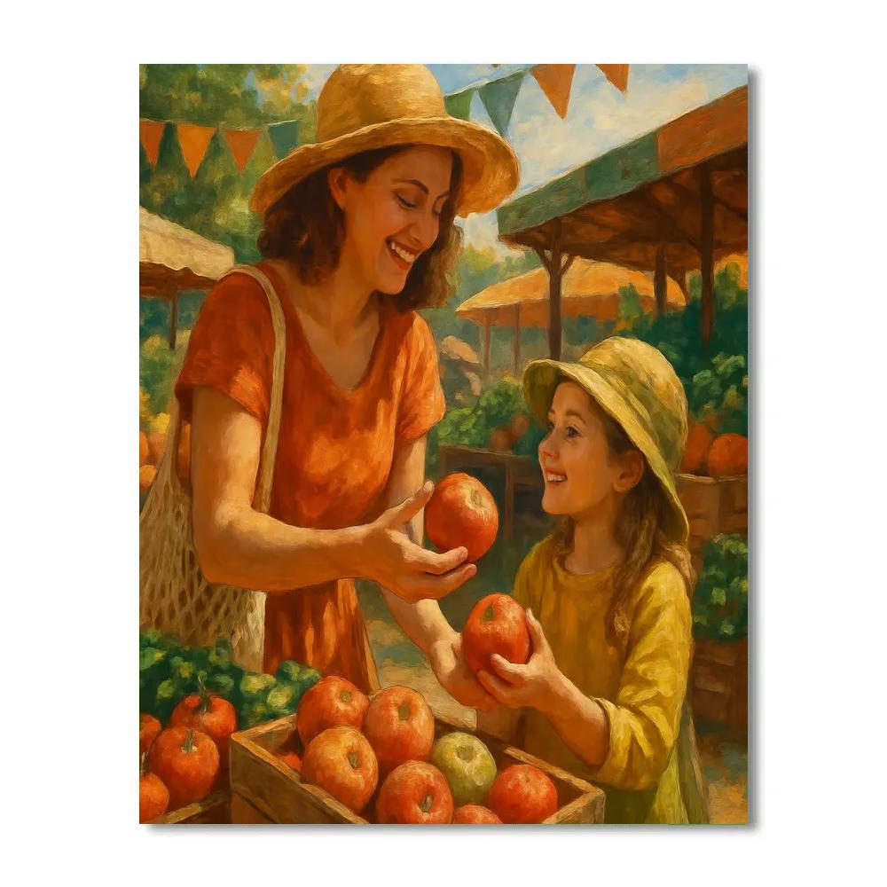 Market Morning Shared Harvest Numbered painting kits