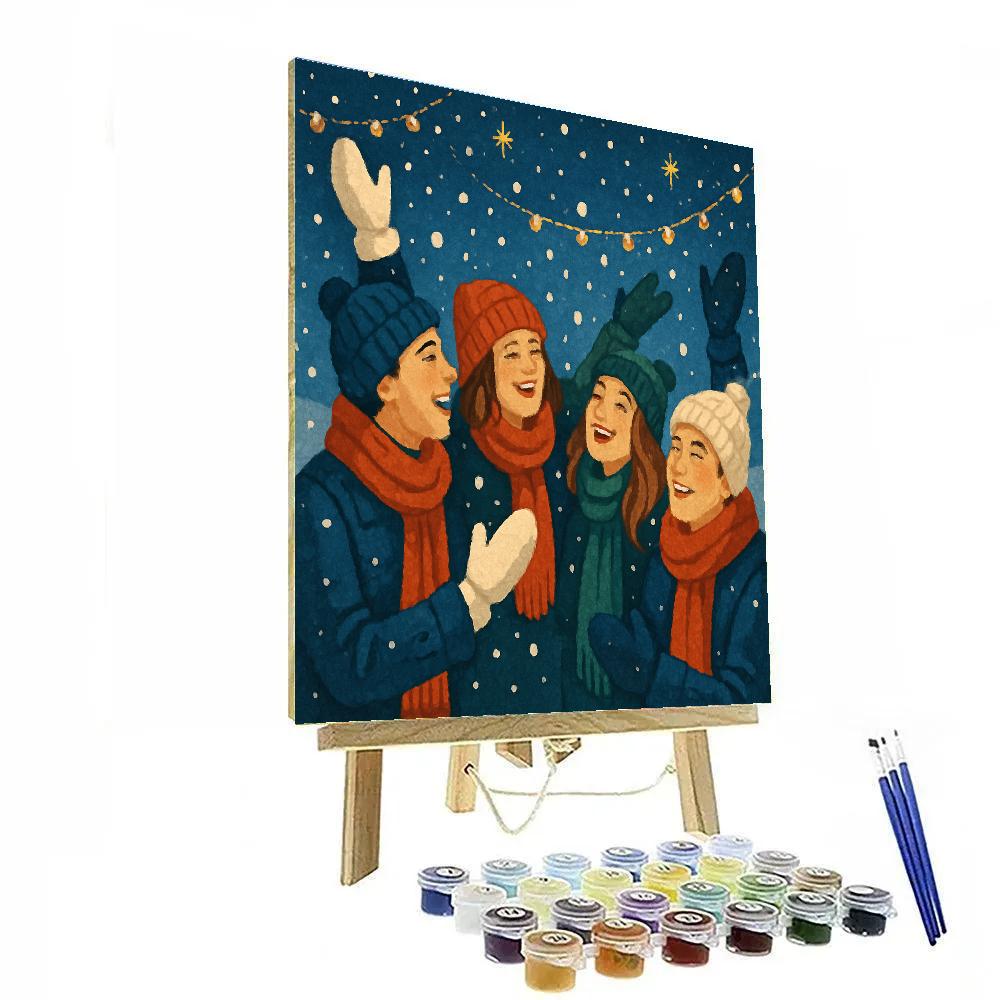 Starlight Snow Scene Paint by numbers art