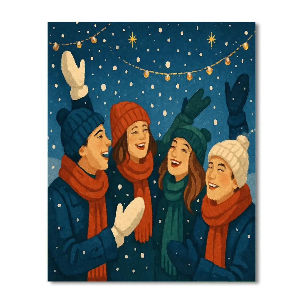 Starlight Snow Scene Paint by numbers art