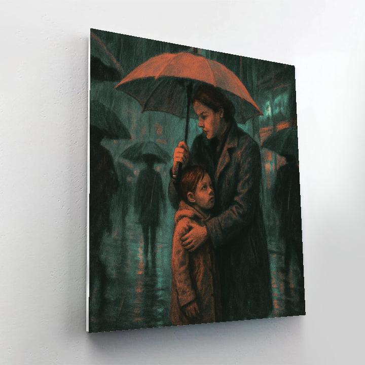 Protective Umbrella Walk Paint by numbers art