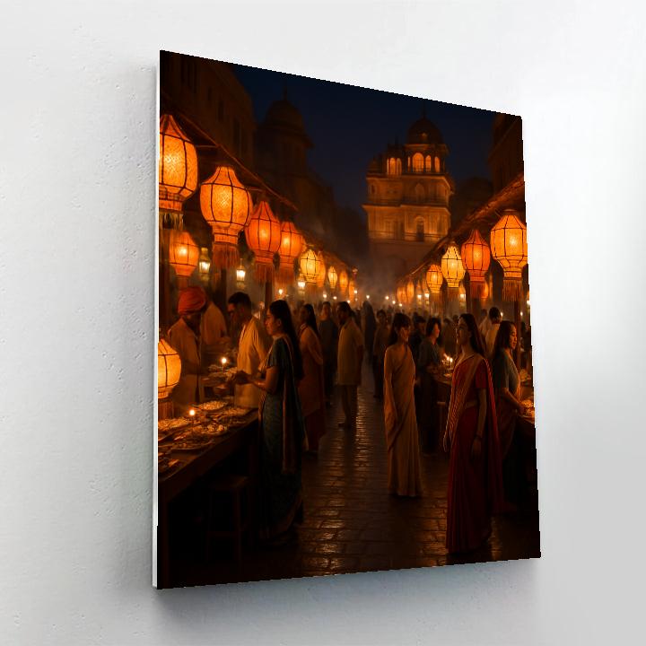 Diwali Festival Lantern Market In Jaipur paint by number
