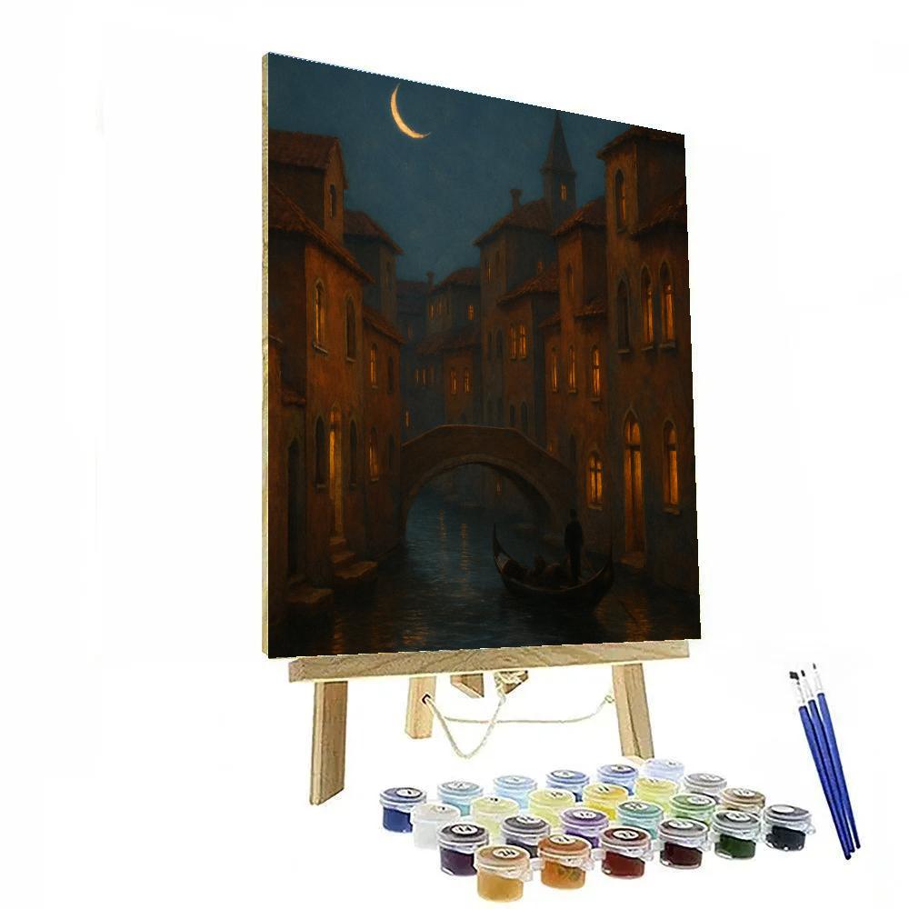 Italy Moon Over Rooftops DIY paint by numbers