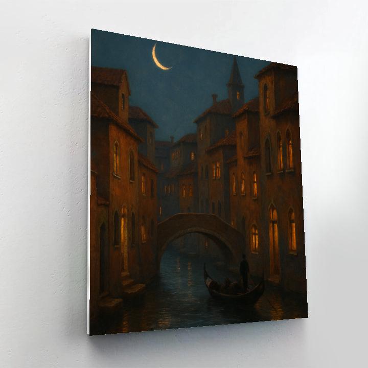 Italy Moon Over Rooftops DIY paint by numbers