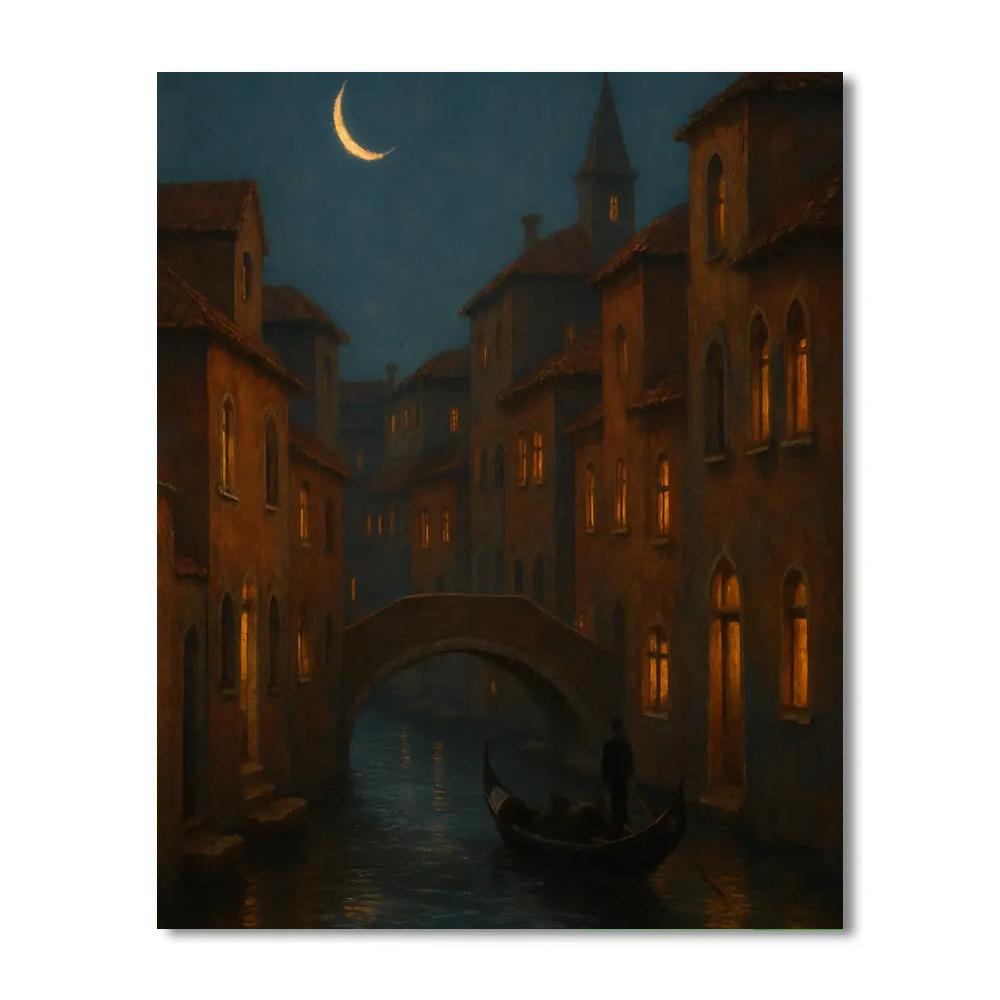 Italy Moon Over Rooftops DIY paint by numbers