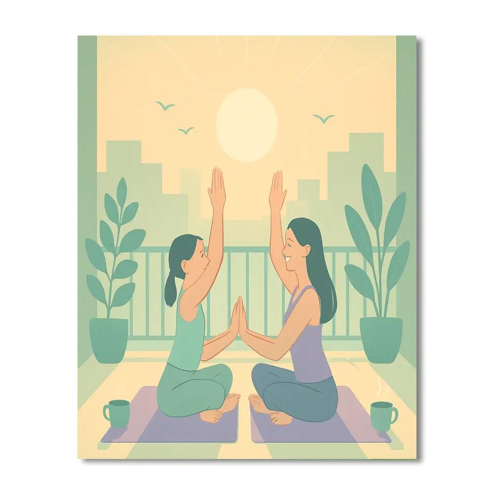 Sunrise Yoga Little Stretch Number painting