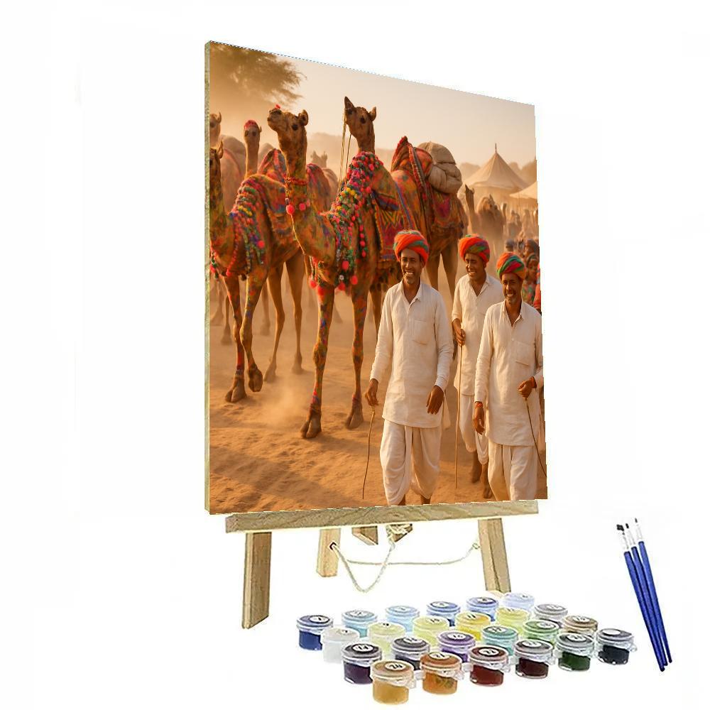 Pushkar Camel Fair Desert Parade paint by number