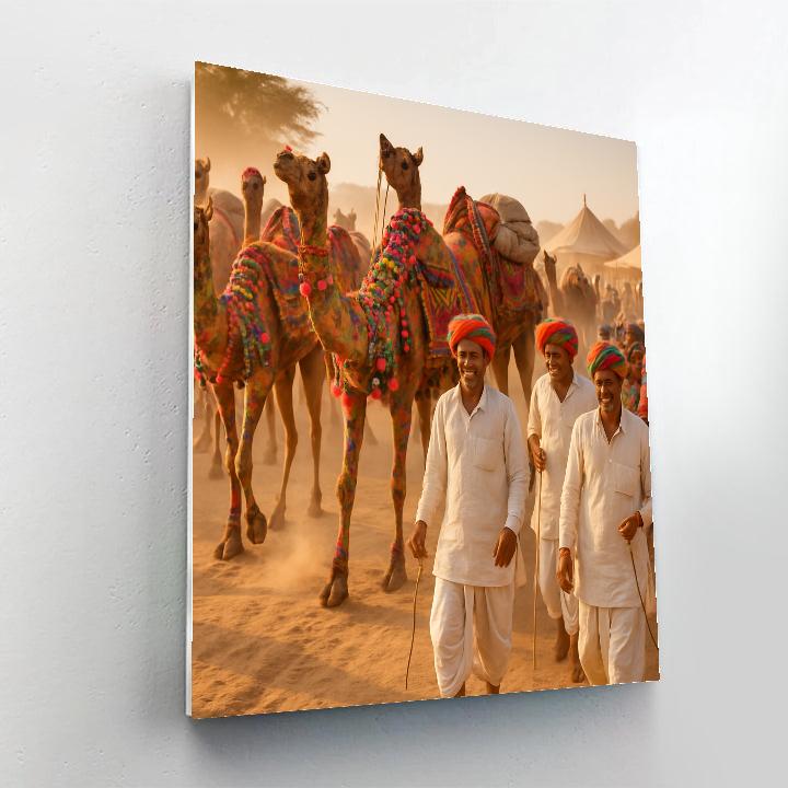 Pushkar Camel Fair Desert Parade paint by number