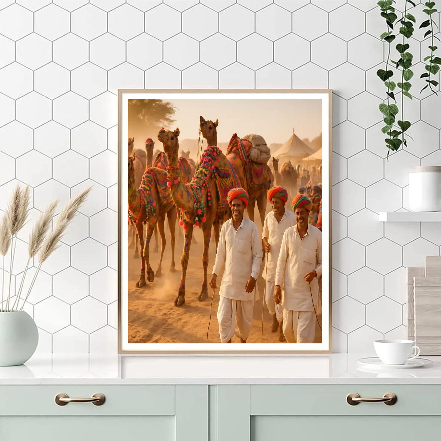 Pushkar Camel Fair Desert Parade paint by number