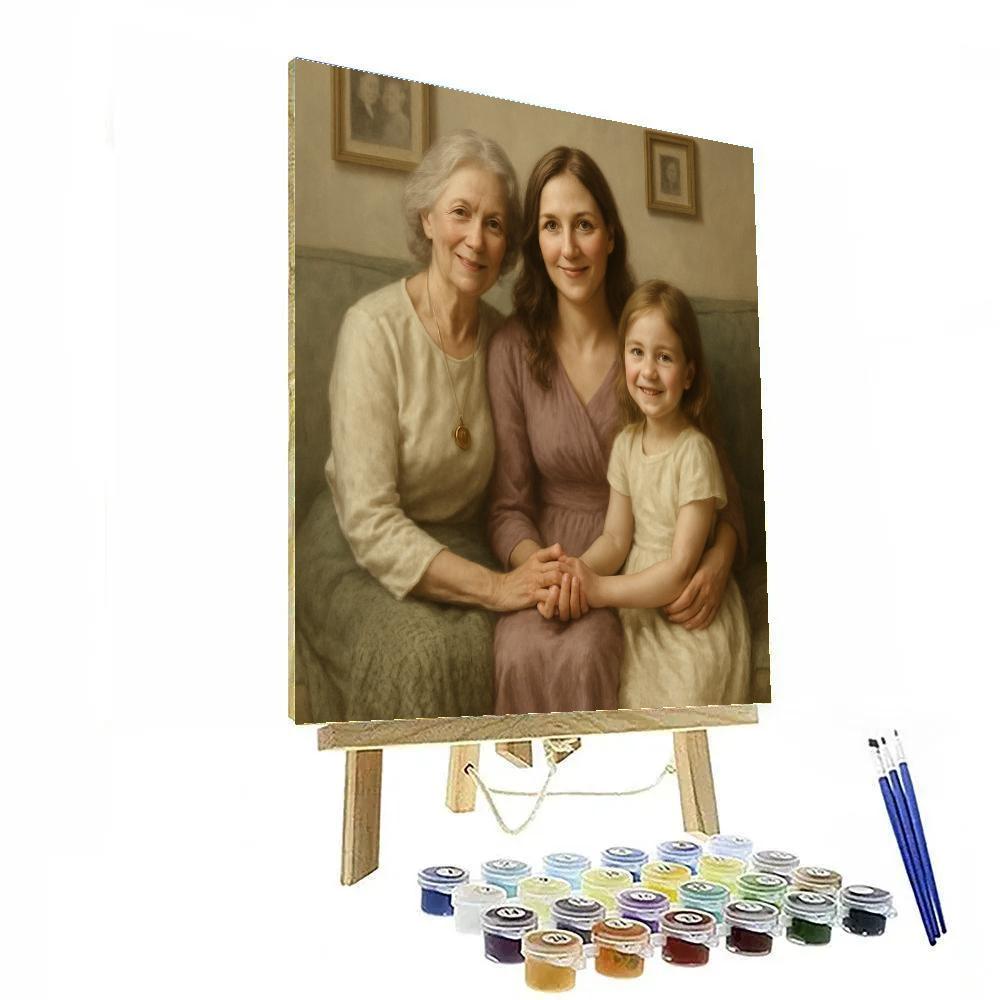Grandma Mother Generations Portrait paint by color