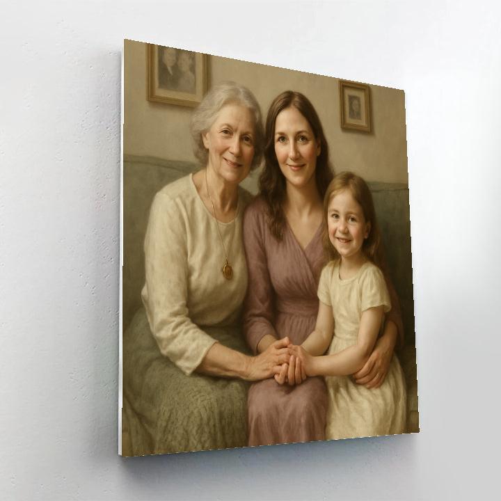 Grandma Mother Generations Portrait paint by color