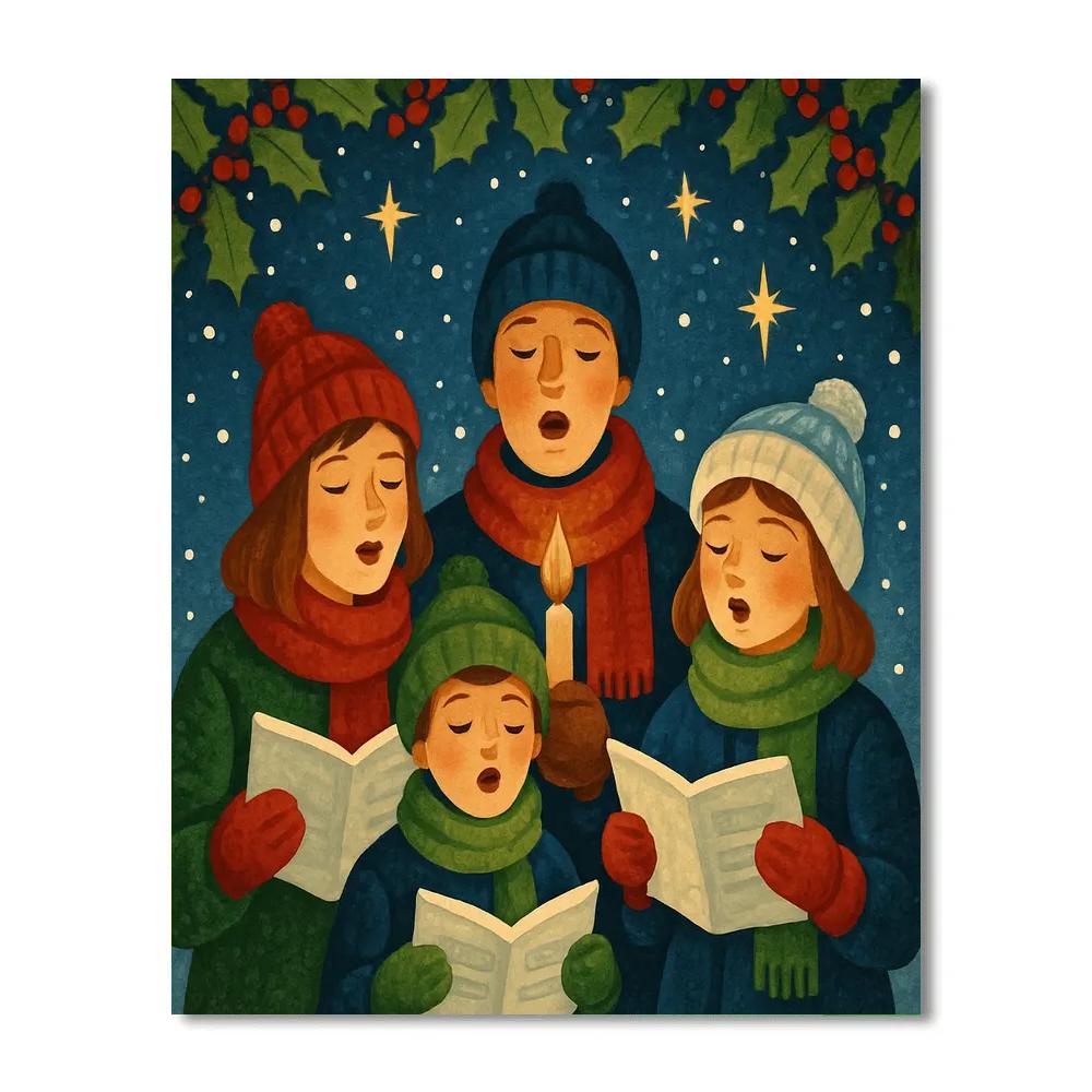 Starry Snowfall Serenade Painting by numbers kit