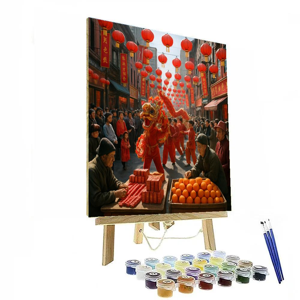 Chinese New Year Firecracker Festival Paint by numbers kits