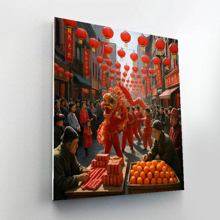 Chinese New Year Firecracker Festival Paint by numbers kits