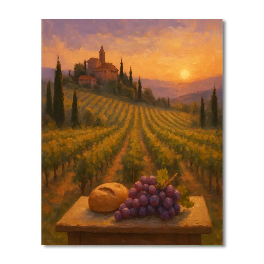 Tuscany Vineyard Evening Paint by numbers kits