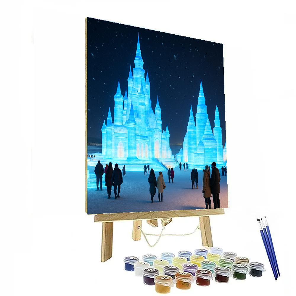Harbin Ice Festival Night Sculptures paint by numbers