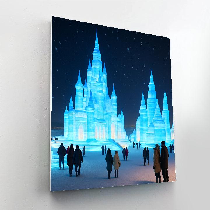 Harbin Ice Festival Night Sculptures paint by numbers