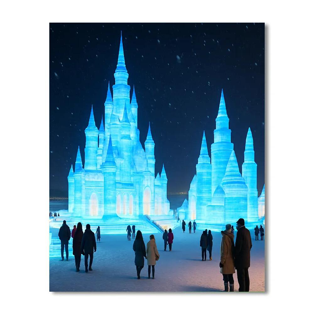 Harbin Ice Festival Night Sculptures paint by numbers