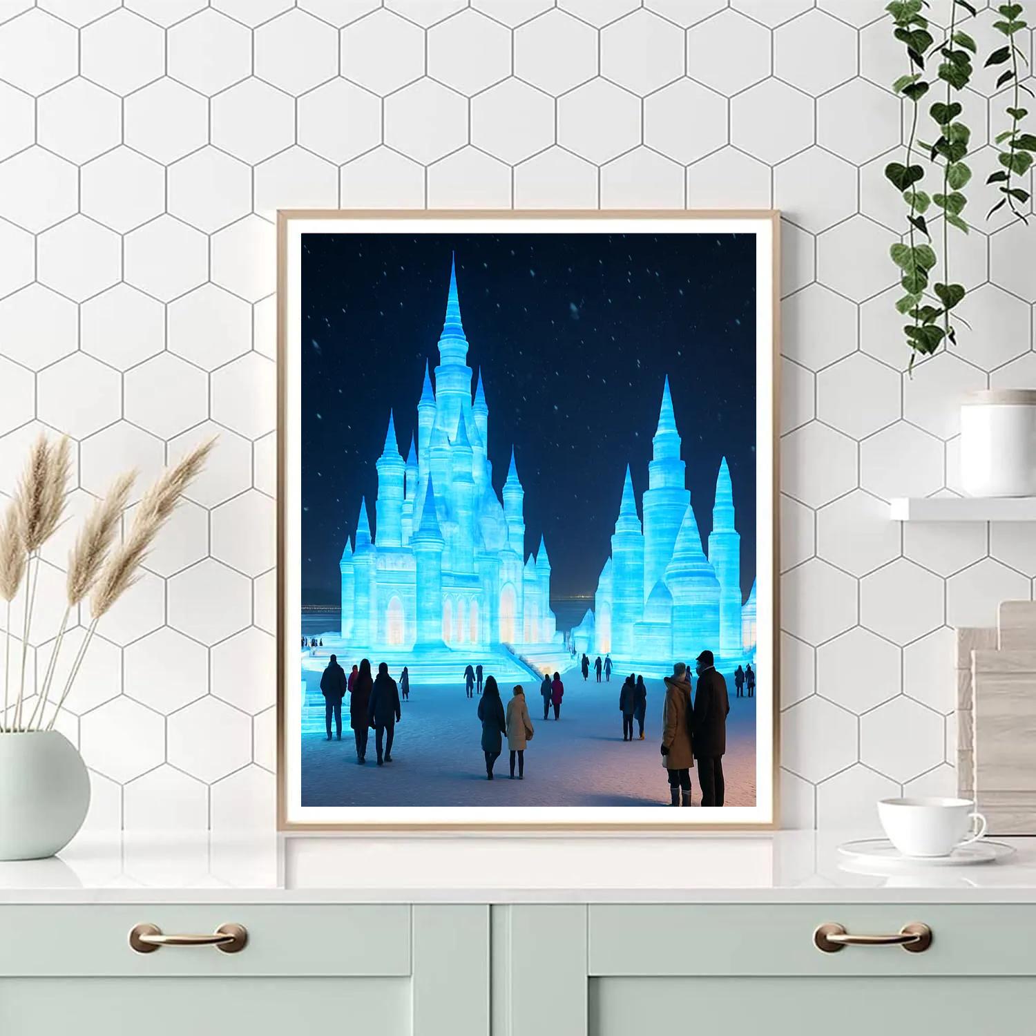 Harbin Ice Festival Night Sculptures paint by numbers