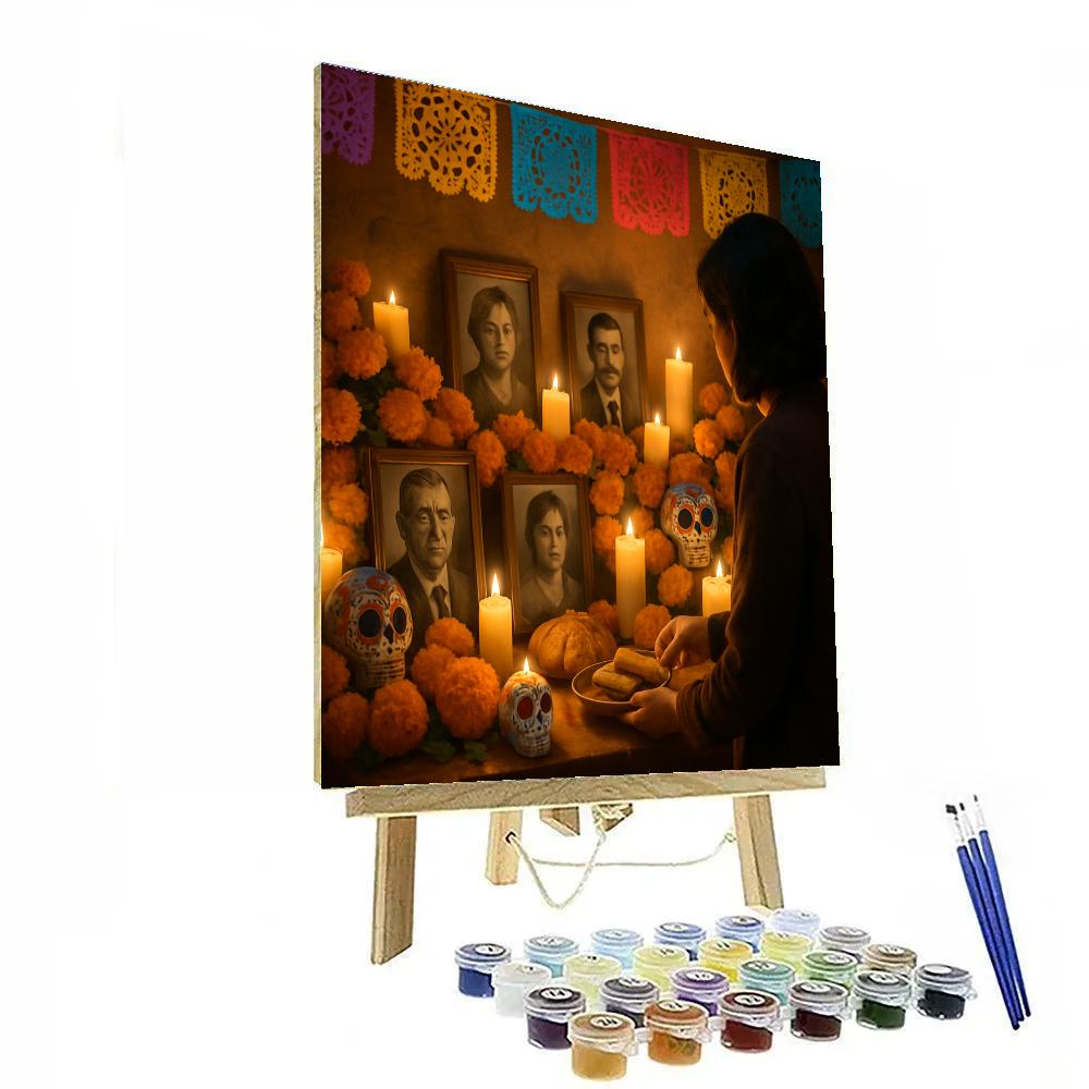 Dia De Los Muertos Ofrenda paint by color