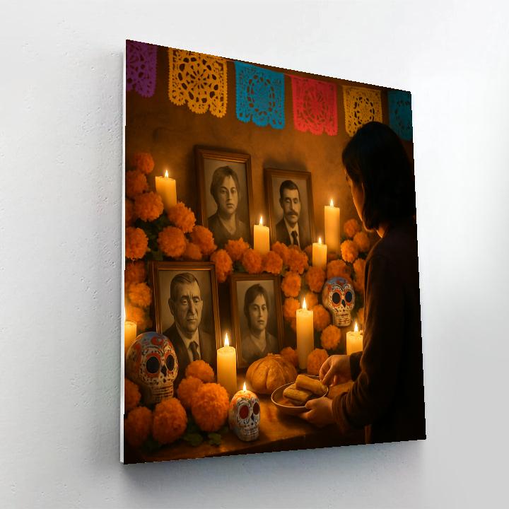 Dia De Los Muertos Ofrenda paint by color