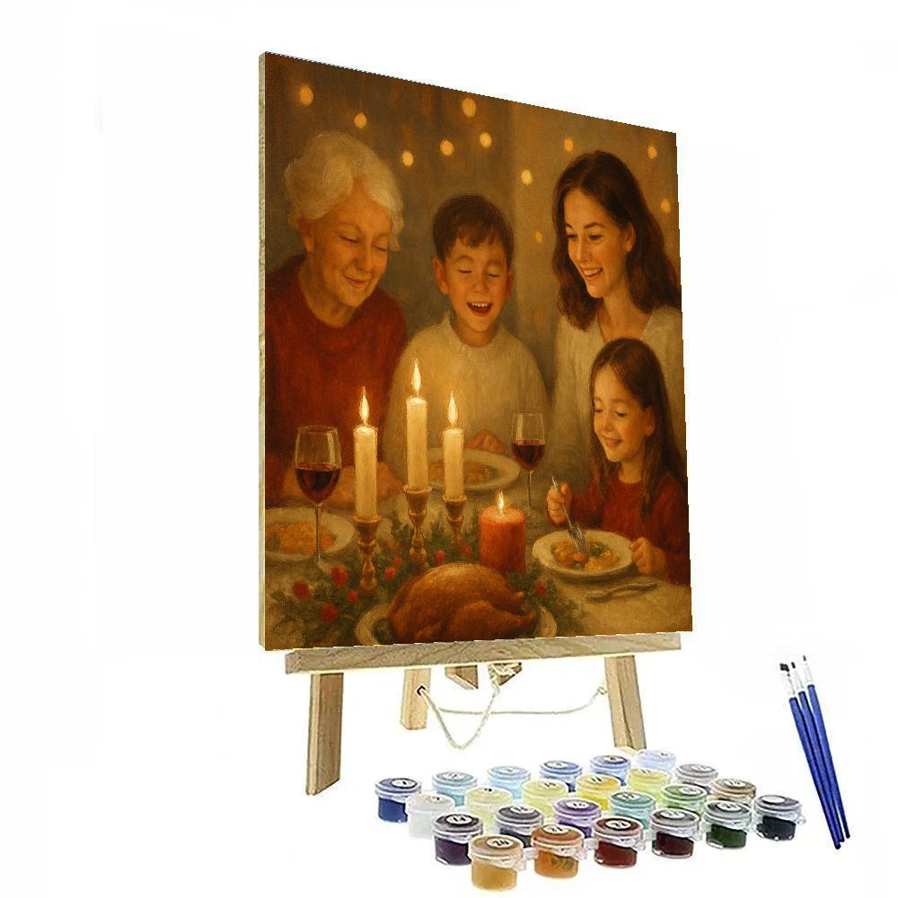 Candlelit Family Embrace paint by number