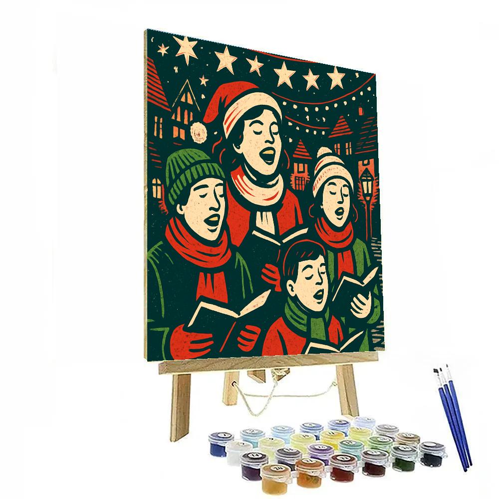 Starlit Caroling Joy paint by numbers