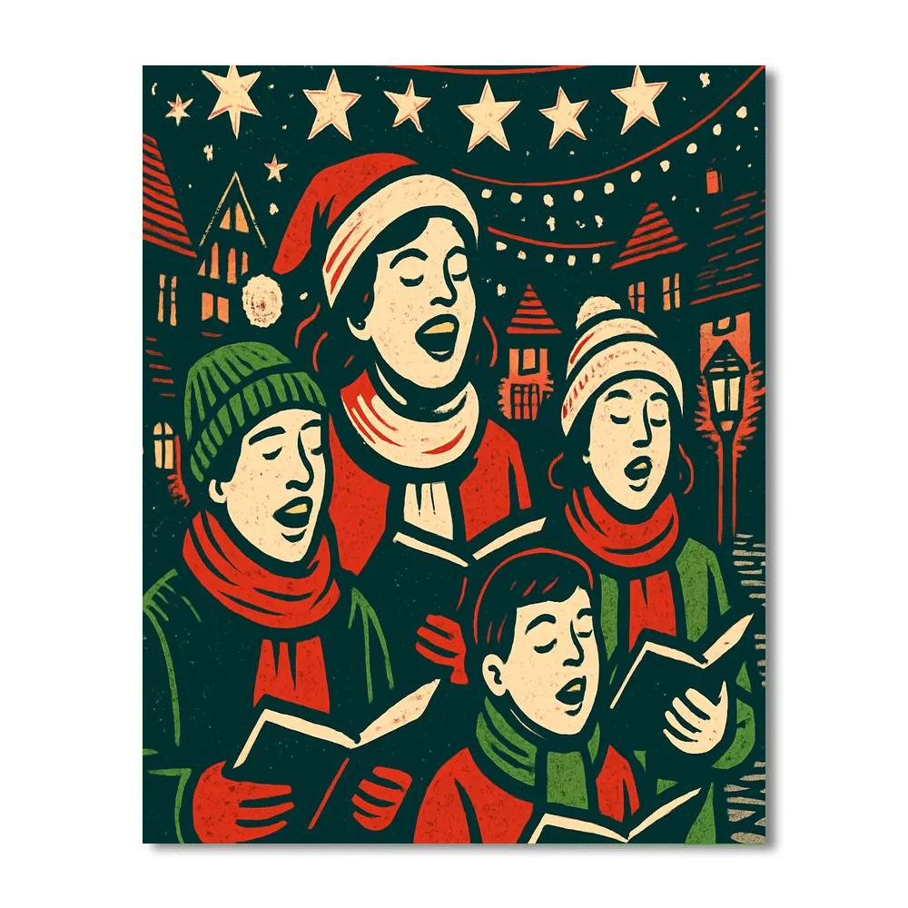 Starlit Caroling Joy paint by numbers