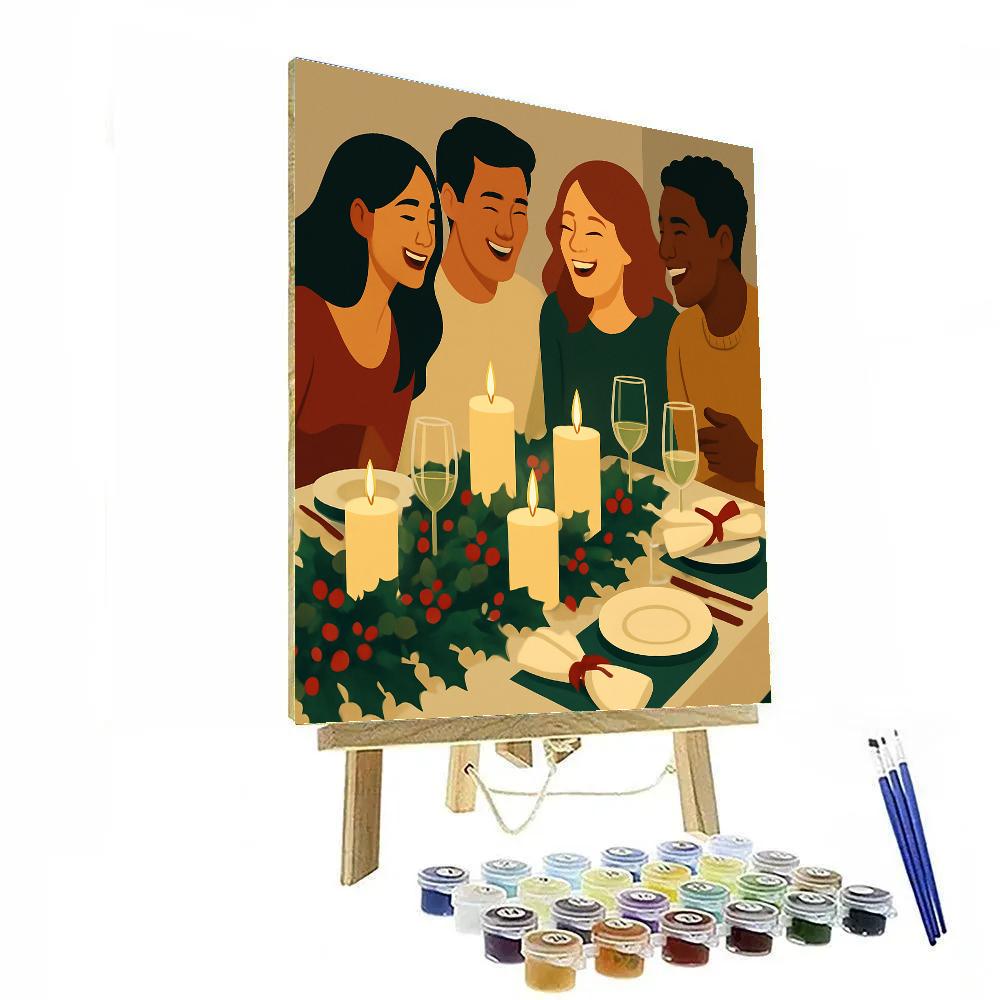 Ribbon Wrapped Supper Paint by numbers art